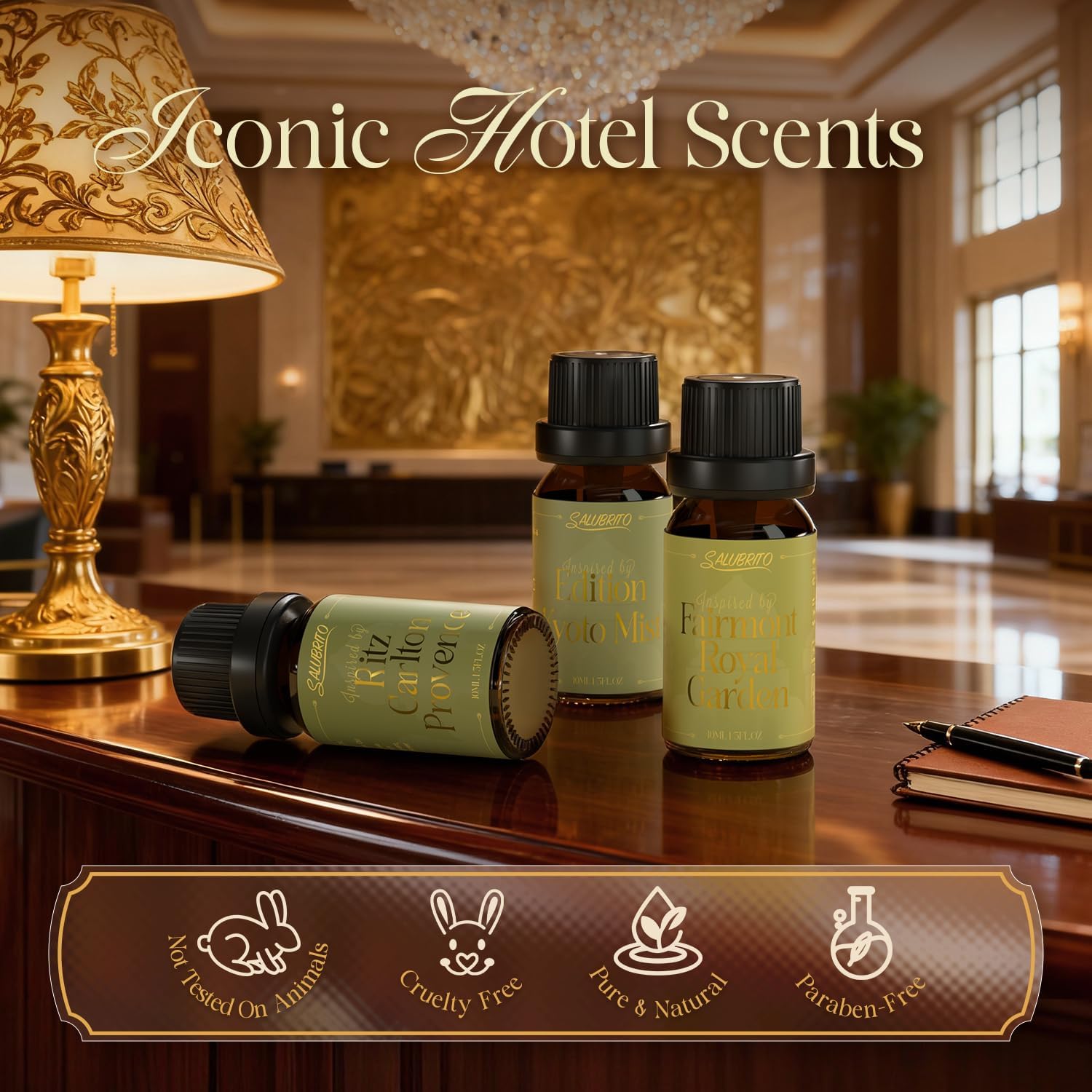 SALUBRITO Luxury Hotel Fragrance Oil Set for Diffuser, Premium Essential Oil - Inspired by Classic Hotel Scents Re-Imagined, Gift for Women and Men - Image 4