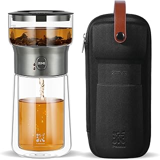 ZENS Modern Glass Tea Infuser Teapot, Smart One Touch Tea Maker for Loos...