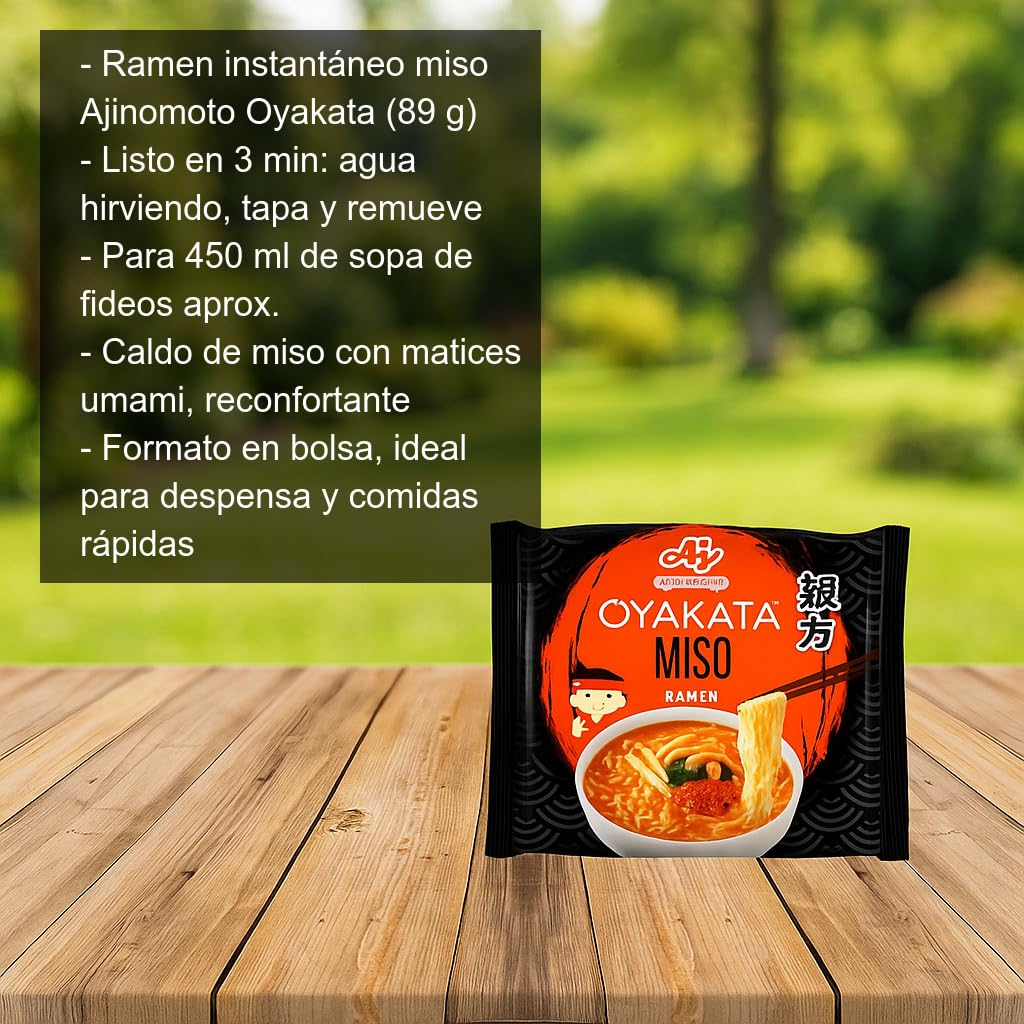 Ramen instantáneo sabor miso 89 g Pack 5 unidades Sopa japonesa rápida con caldo umami lista en 3 minutos