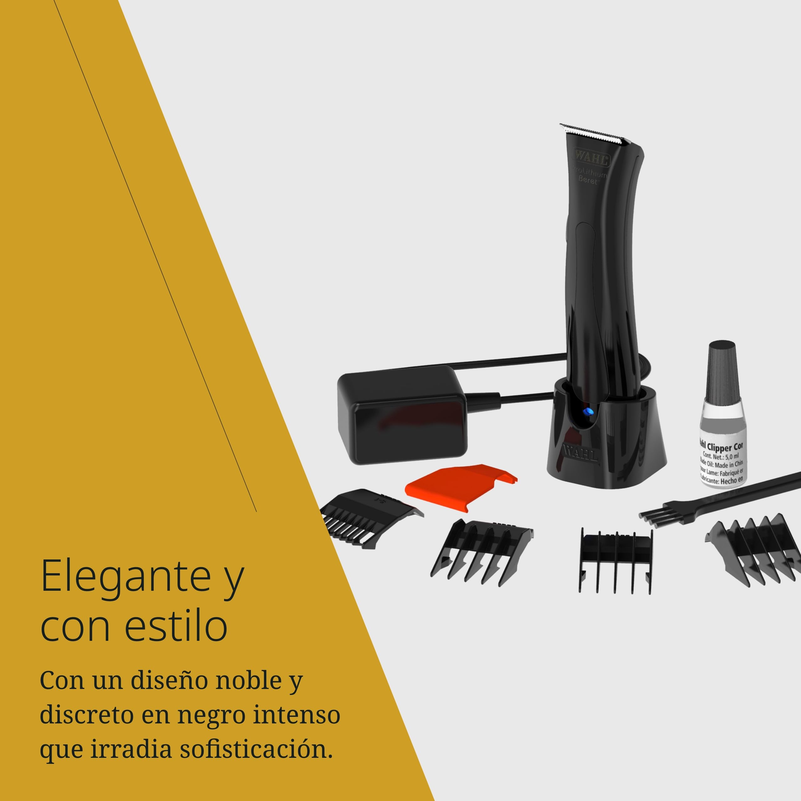 Wahl Stealth Beret Cortapelos de Contorno Con Cable/Inalámbrico con Juego de Cuchillas - Máquina de Cortar Pelo para Hombre para Bordes y Perfilar, Negro