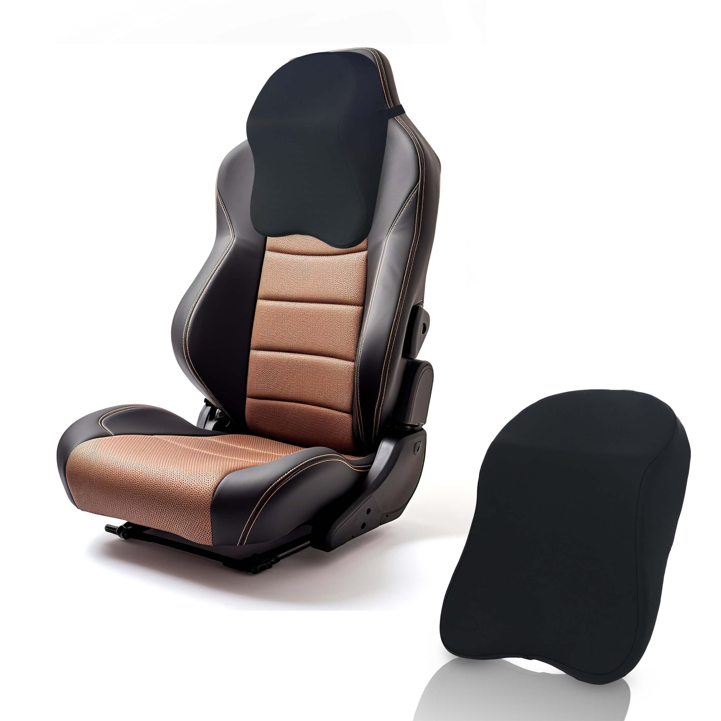 Car Headrest Pillow - Shoulder & Neck Pillow for Car Headrest w/Adjustable Strap & Clip to Secure - Memory Foam Car Neck Pillow for Driving Seat - Ergonomic Head Rest Pillow for Car Seat Neck Support