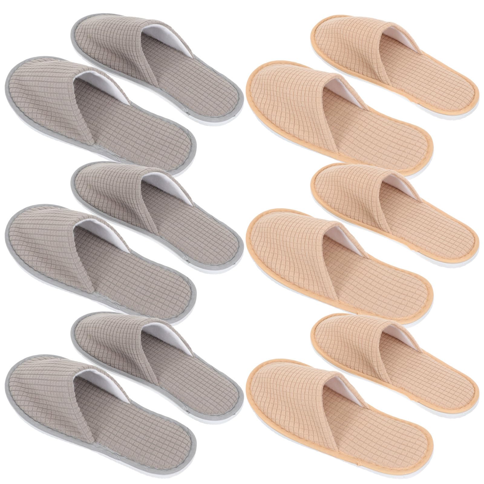 Zerodeko 6 Paia di Pantofole Monouso in Pile Suola Antiscivolo Ciabatte da Spa Lavabili per Ospiti Casa e Hotel Pantofole da Viaggio Portatili per Pedicure e Uso Termale