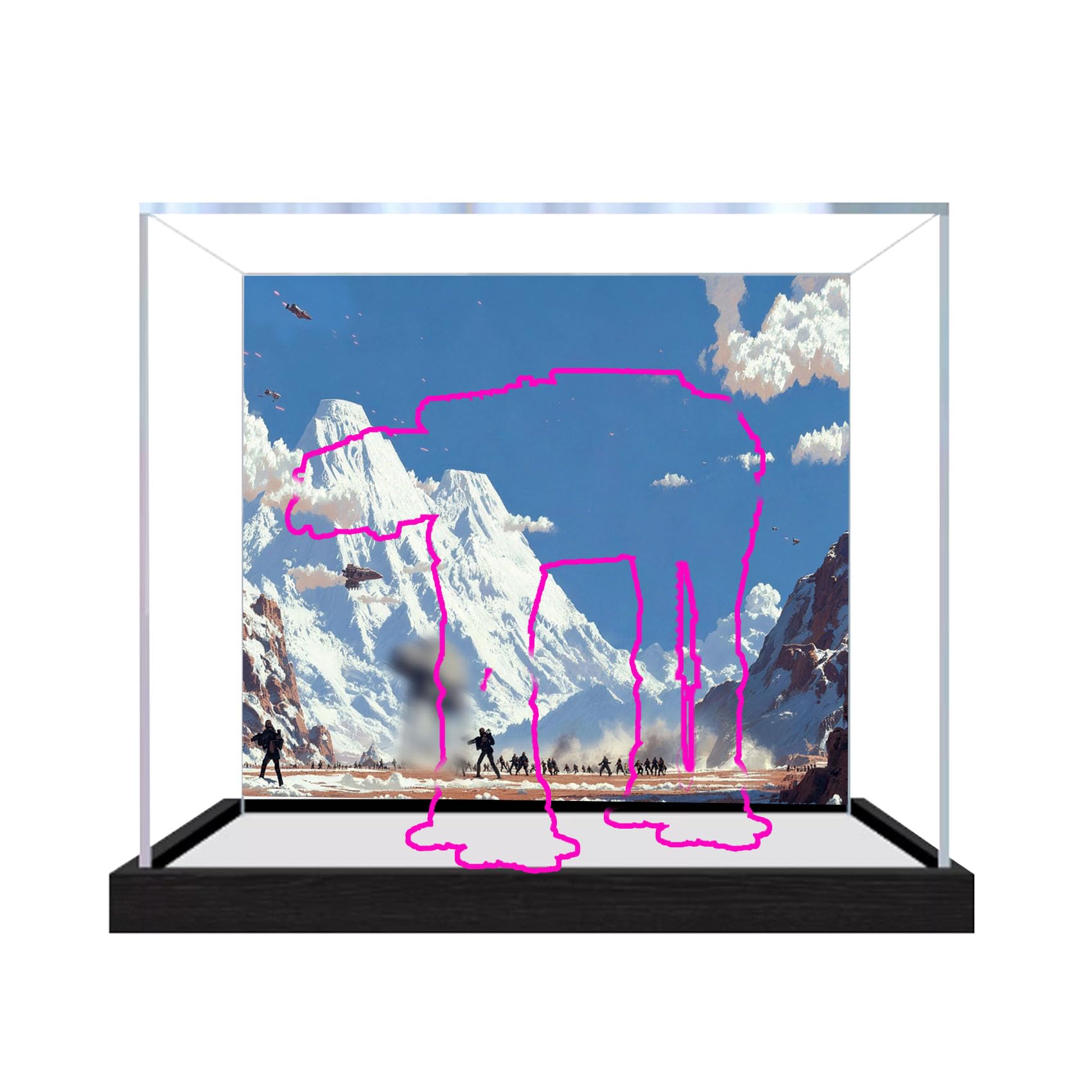 Dustproof acrylic Display Case for Le-go 75454 Model (Background3mmC)