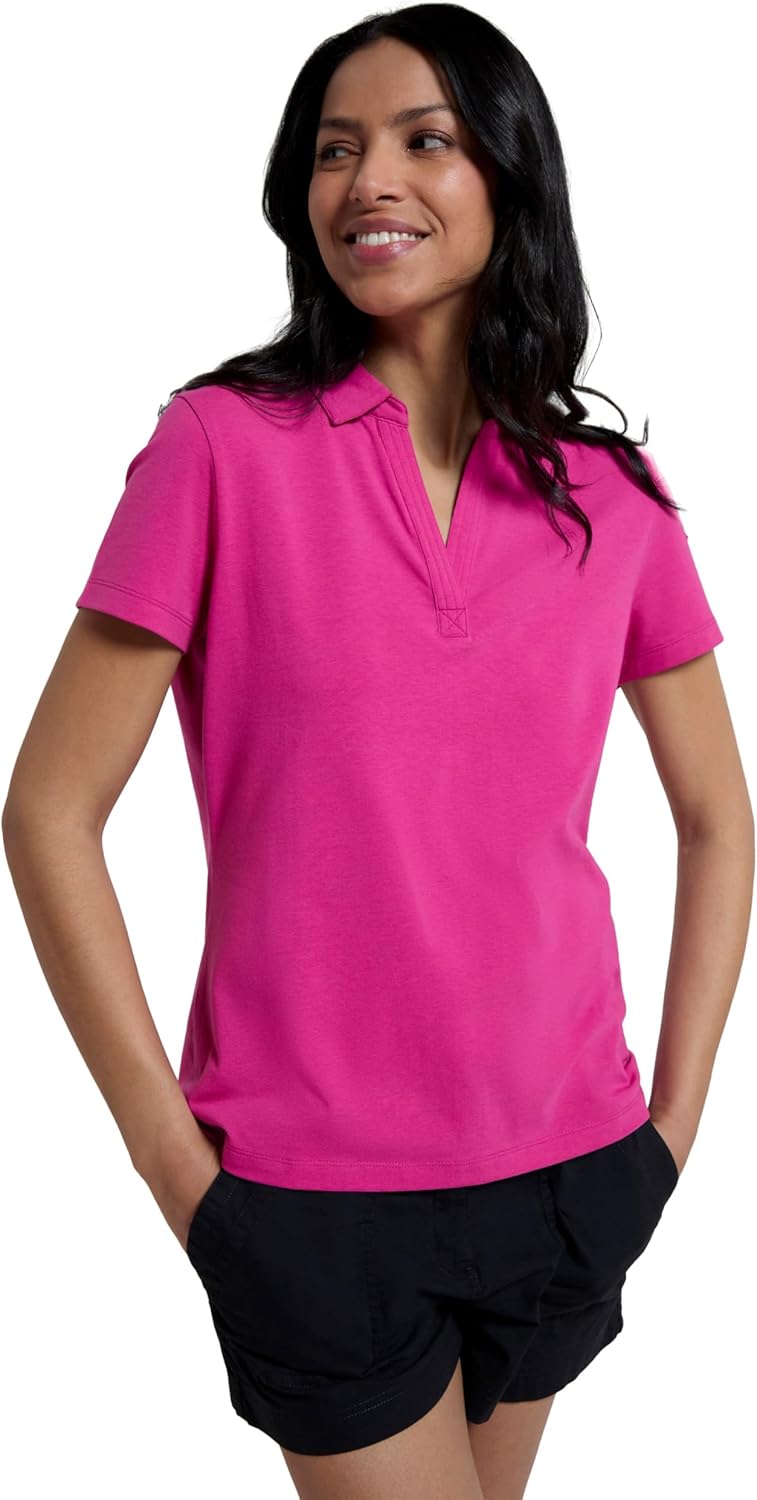 Mountain Warehouse Womens UV Polo – UV Protection Ladies T-Shirt, V Neck Top, Lightweight Tee Shirt – for Spring Summer Running, Hiking & Outdoors