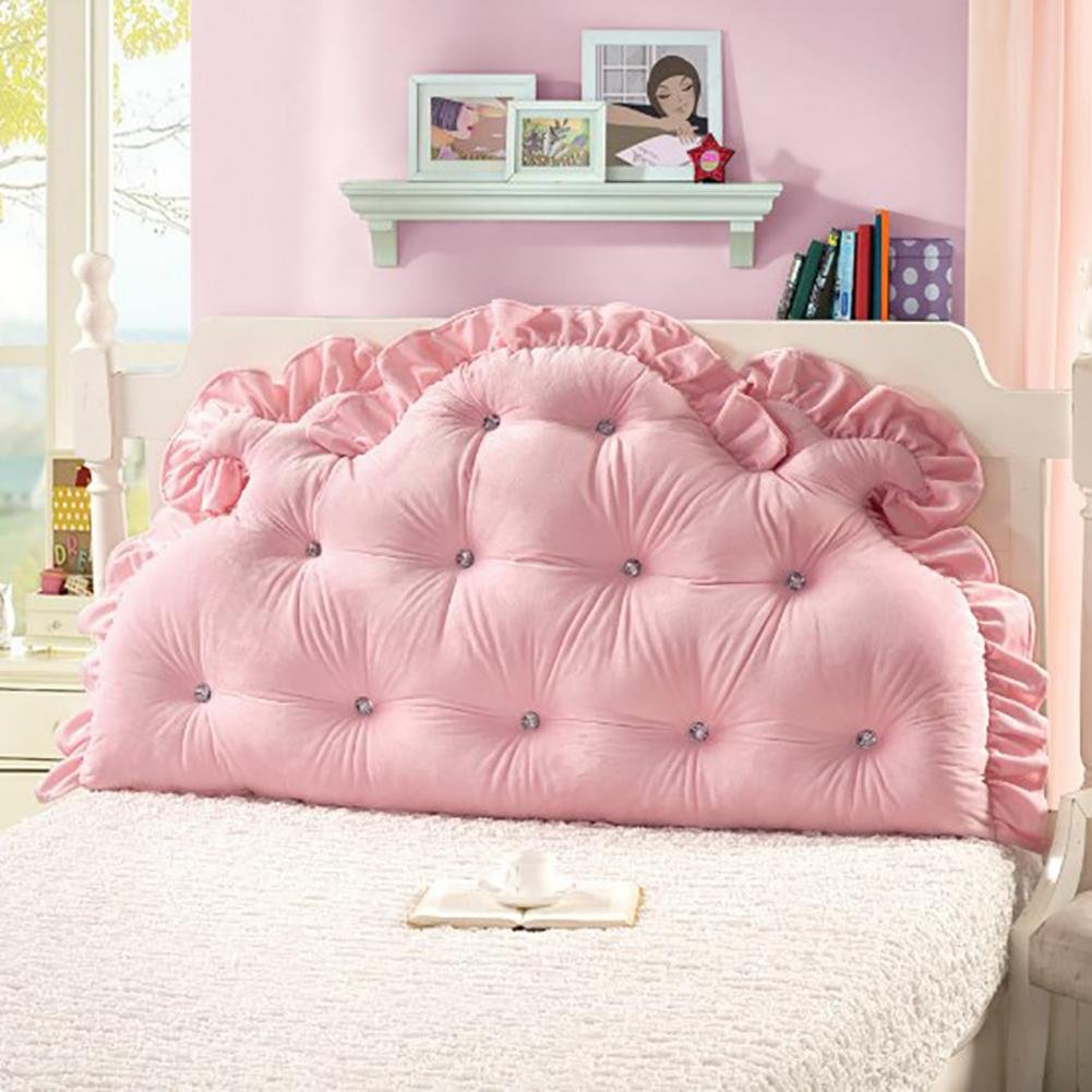 FLHSLY lumbar support cushions reading pillows bedside cushions Double people bedside sofa big backrest, Pink, 120cm