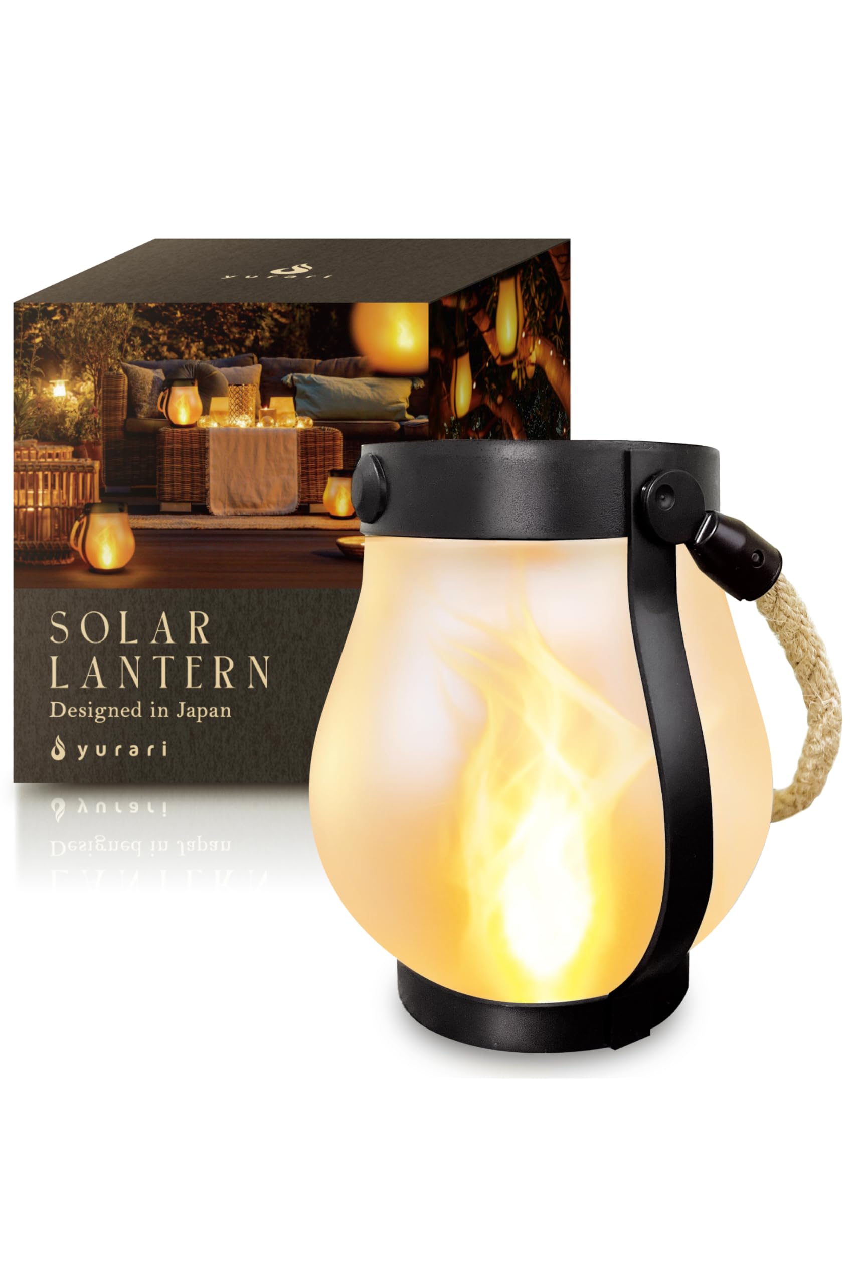 Amazon.co.jp: yurari ソーラーライト【炎のような灯り】屋外 防水