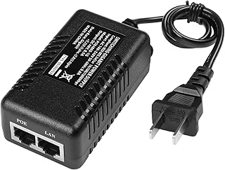 48V Gigabit PoE Injector, PoE 48V/0.5A Output with US Cable, IEEE 802.3af/at Passive PoE+ 10/100/1000Mbps, Distances Up to 100M, Plug and Play PoE Adapter (POE4805-G)