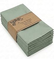 AccentHome 100% Cotton Cloth Napkins Set of 12 - 18x18 Inch Teal, Soft Absorbent Dinner Napkins for Parties, Weddings & Everyday Use