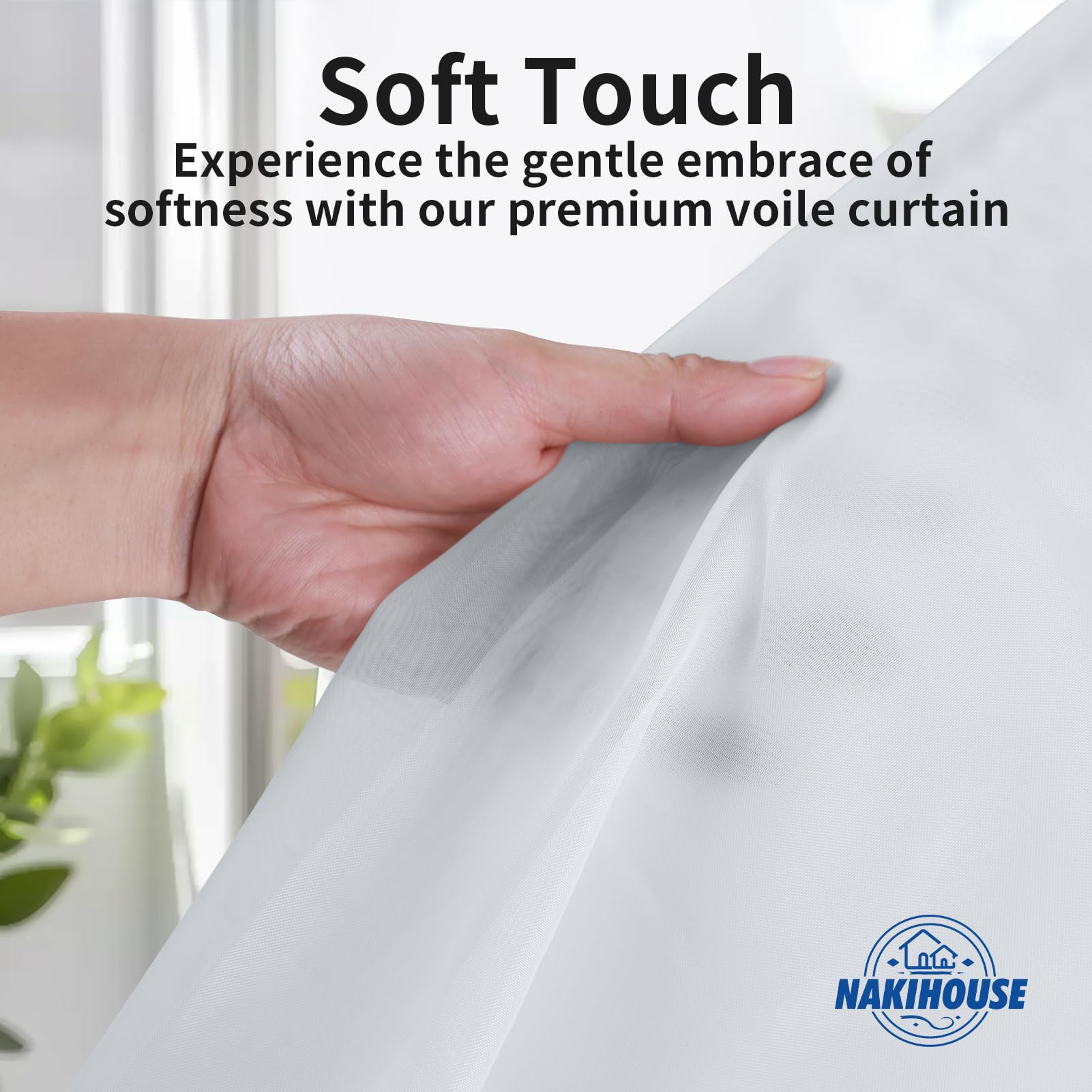 NAKIHOUSE Voile Curtain, 2 Panels Net Curtains for Windows 96 Drop, Elegant Slot Top Sheer Curtains - Image 4