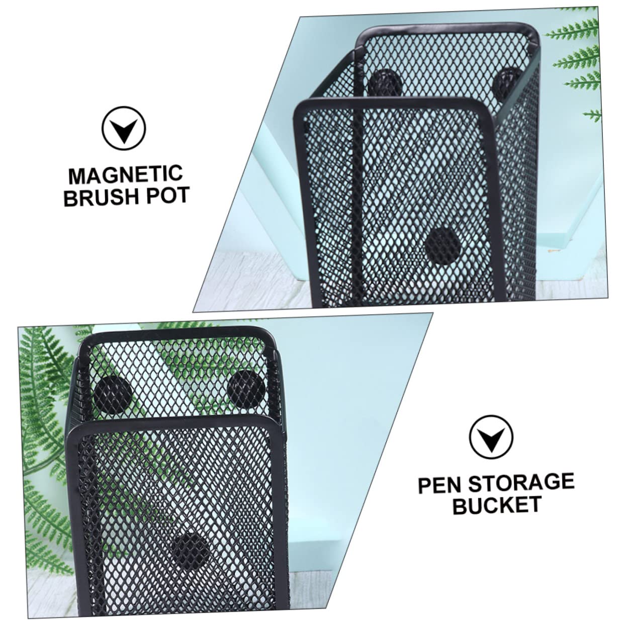 Portapenne Decorativo Da 3 Pezzi Contenitore Per Cancelleria Nero Contenitore Magnetico Multifunzionale Per Ufficio