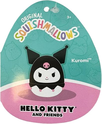 Miniatura 4 de Squishmallows Kellytoy oficial Sanrio Squad Squishy animal de peluche (Kuromi, 8 pulgadas)