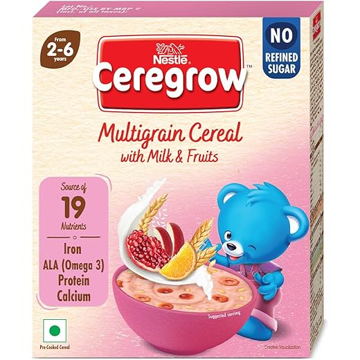 CEREGROW with NO Refined Sugar Multigrain Cereal with Milk &