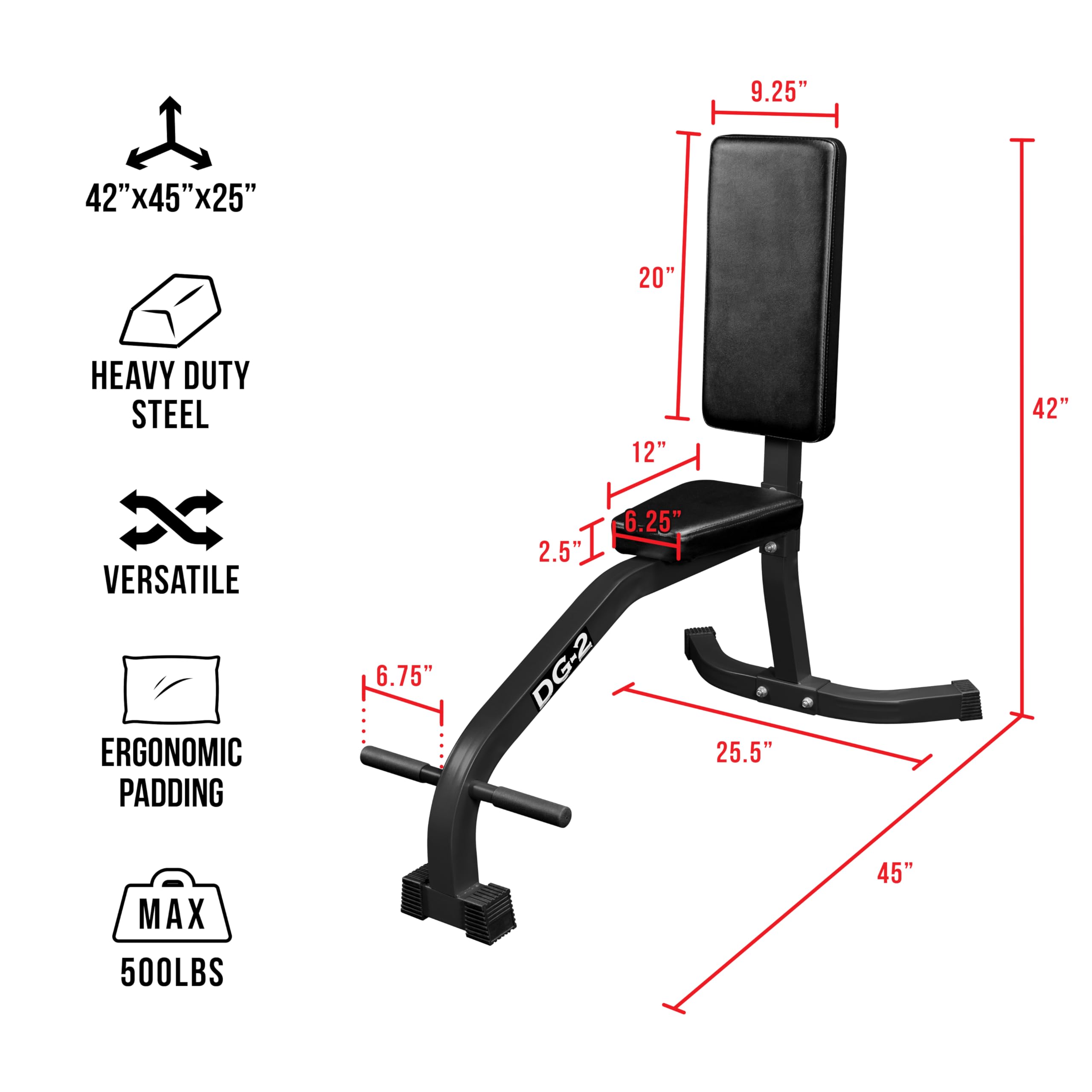 Upright Stationary Weight Bench – Shoulder Press Bench for Strength Training, Arms, Biceps, Triceps, and Home Gym Workouts