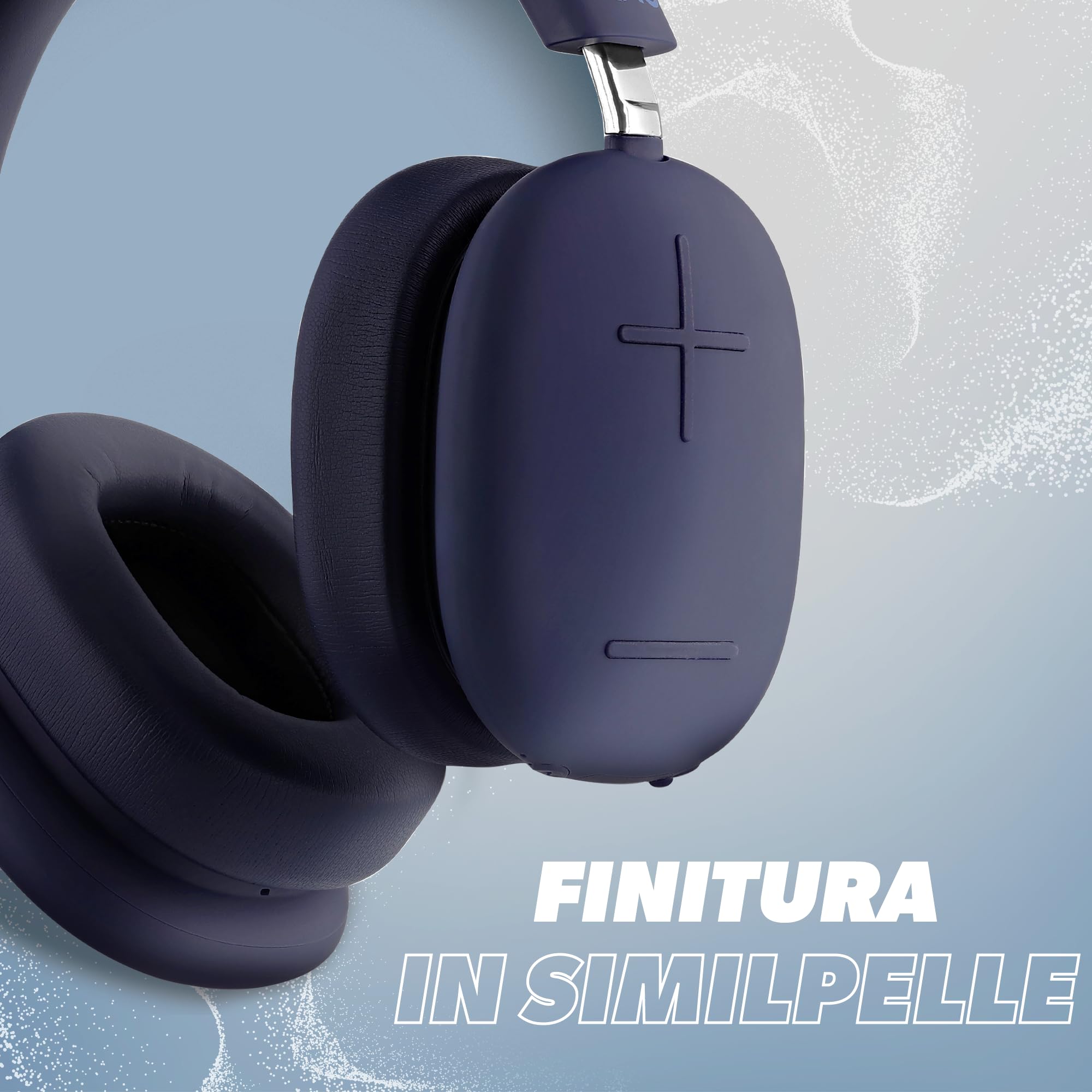 T'nB - Bounce ANC Midnight Blue, Cuffie Bluetooth senza fili, Riduzione del Rumore Active ANC, Autonomia 50h, Suono Immersivo, Microfono Integrato, Bluetooth 5.3, Jack 3.5mm, Borsa per il trasporto