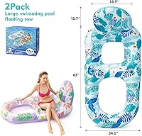 Vista 7 de 2 Pack Pool Floats Adult Heavy Duty-Adult Pool Float Lounger with Cup Holders, Backrest & Footrest Pool Lounge Float Pool Floaties Rafts for Beach