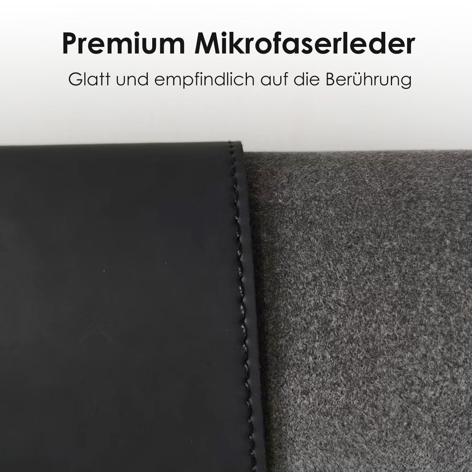 Schreibtischunterlage, 15W kabelloses Qi-Lade-Mauspad, 90x43cm | 15W Smartphone-Ladepad, 90x43 cm, Schwarz, 3mm Mikrofaser, wasserabweisend, kratzfest, Magnetischer Halt