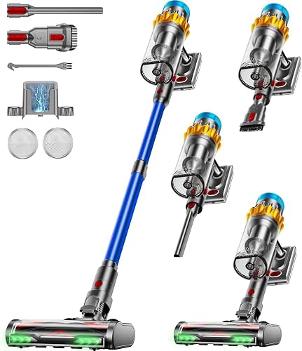 Aspirateur Balai sans Fil, 650W/55KPA/70Min Aspirateur sans Fil Puissant Autoportante/Super1,8L