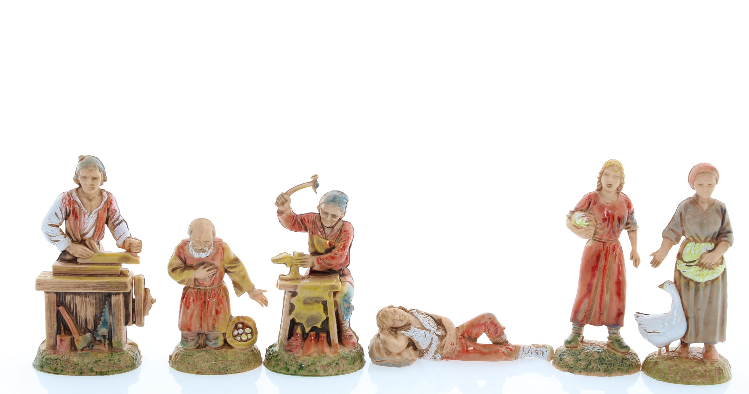 Moranduzzo Gruppo Pastori 24 Personaggi per Presepe da 6 cm – MINI 6 – Scala 1:32 – Statuine Indistruttibili Rifinite a Mano, Scultore M. Landi, Made in Italy