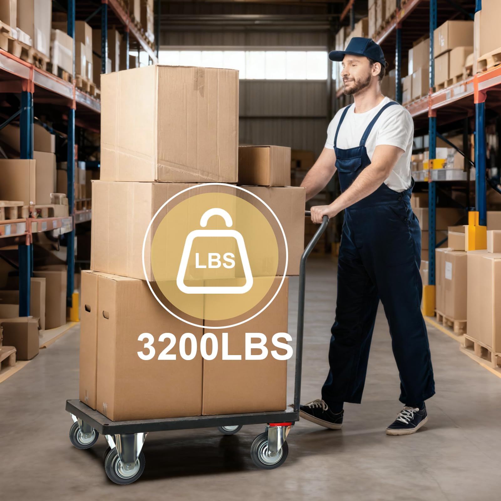 Set di 4 ruote piroettanti da 8 pollici per carichi pesanti, grandi ruote girevoli in gomma da 3200 libbre per esterni, ruote industriali per mobili, banchi da lavoro, carrelli, carrelli, pollai (2