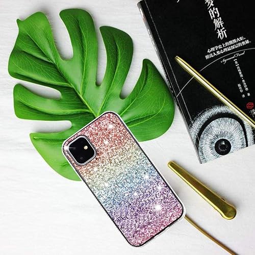 Miniatura 6 de Funda compatible con iPhone 8 Plus7 Plus, funda protectora gradual de arcoíris brillante de lujo con diamantes brillantes de TPU suave para iPhone 8