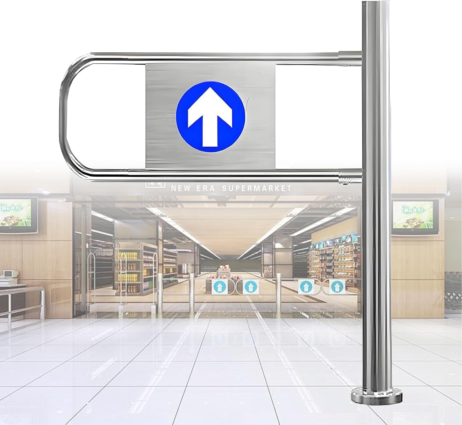 90° Metal Entry Automatic Closing Door, Suitable for Industrial Factory Markets(Right,80 * 100cm)