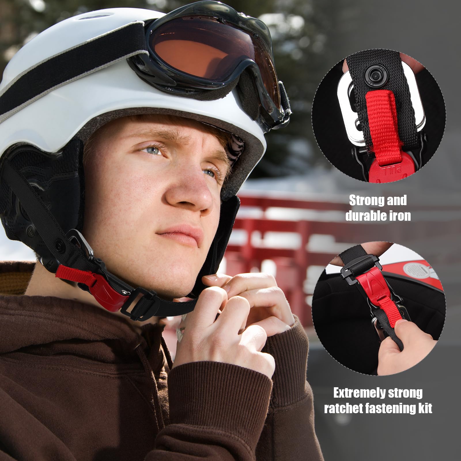 Klamra do Szybkiego Odpinania Kasku Zestaw, Kasków Motocyklowych Klips do Paska Podbródkowego Adapter Klamra do Pociagania Kompatybilna z D-Ring Polowa 3/4 Pelna Twarz Kask