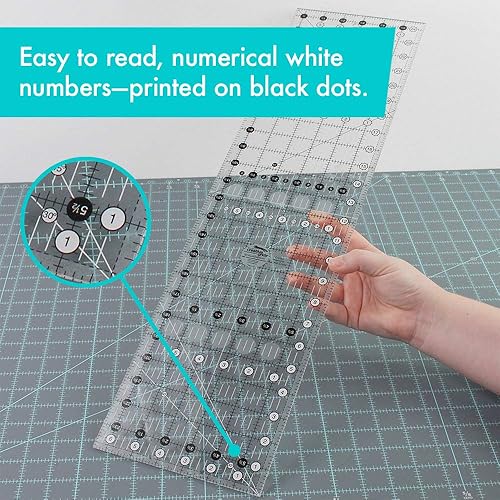 Miniatura 7 de Creative Grids Plantilla con regla para tejer de 6.5 pulgadas x 24.5 pulgadas CGR24