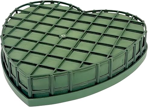 Floral Foam Cage with Suction Cup, Heart-Shaped Flower Arrangement Foam Holder for Wedding Car Decor, DIY Floristry Bouquet Fixation Base for Fresh/Silk Flowers 20x20cm