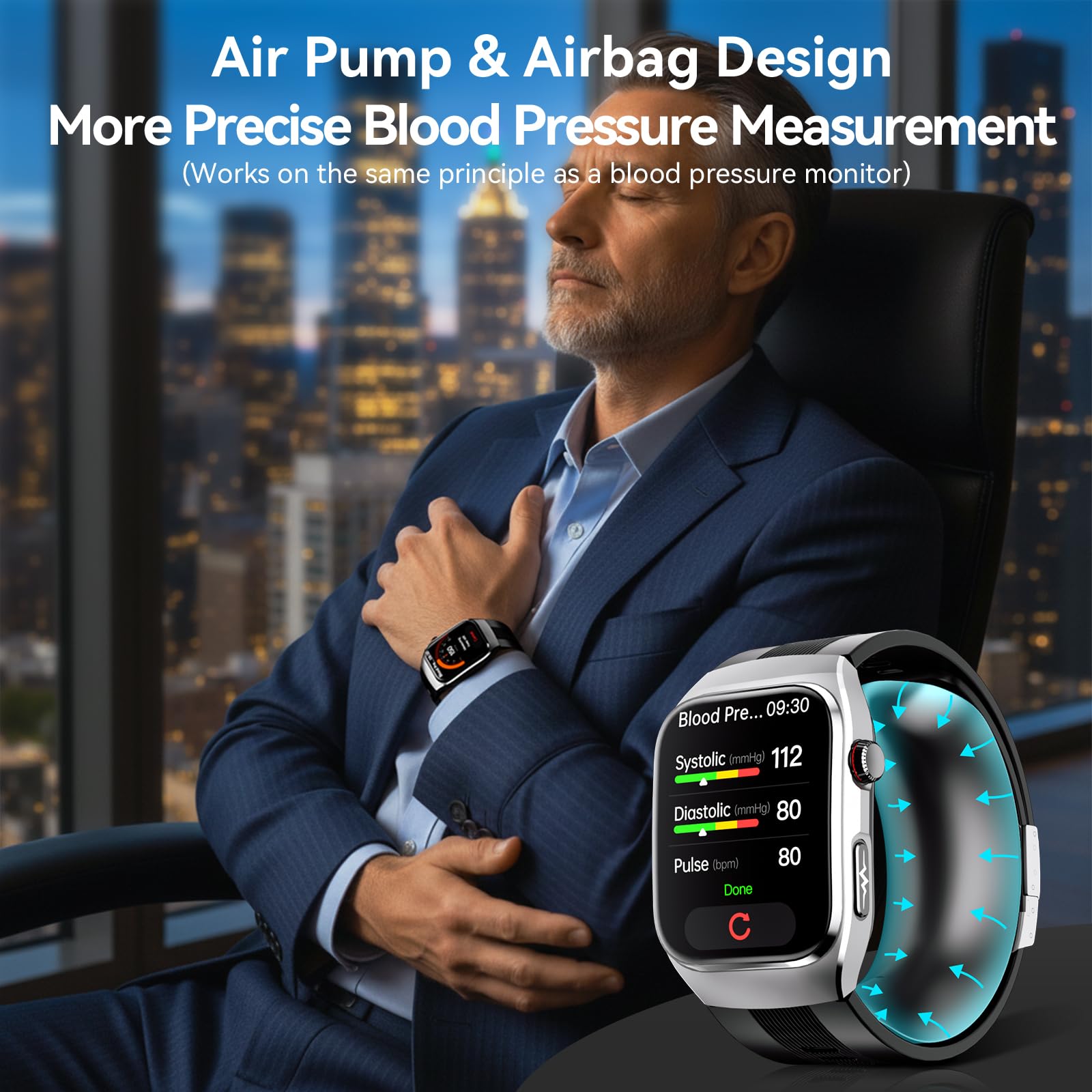 Smartwatch con Bomba de Aire y ECG para Hombre Mujer S100