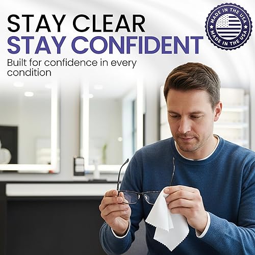 Miniatura 5 de Paño de limpieza para gafas, eficaz en todas las lentes (revestimiento AR incluido) y pantallas, paño de limpieza de lentes de microfibra antivaho –