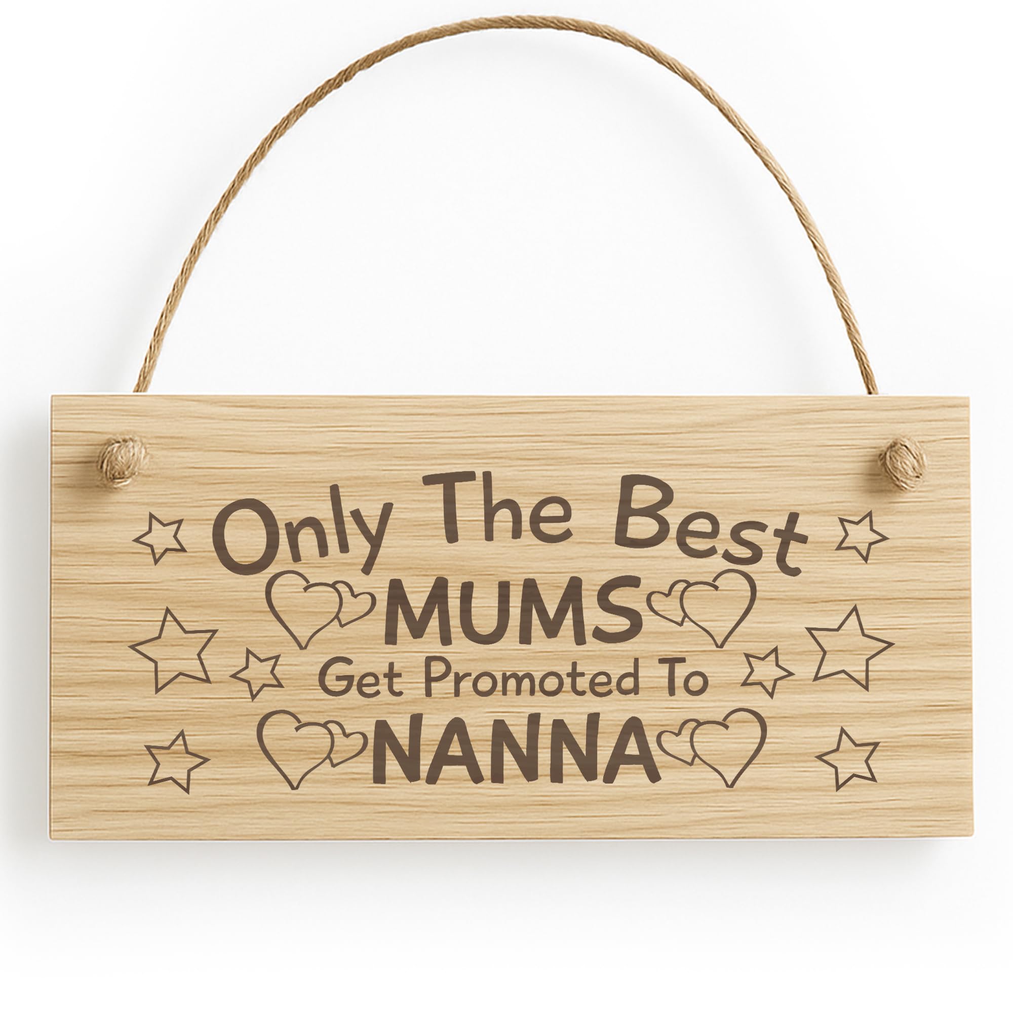 Red Ocean Brown Only The Best Mums Get Promoted To Nanna Plaque Wooden Mothers Day Sign Mother Grandmother Grandma Granny Nan Mum Gift Present