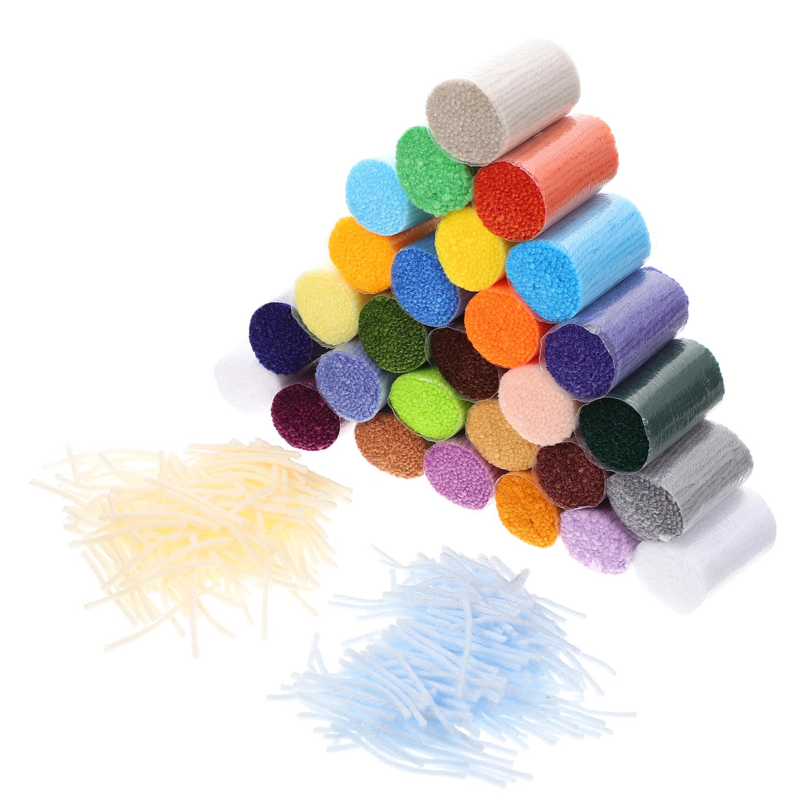 Vorgeschnittenes Garn Polyester 30 Rollen für Selbstgemacht und Decke | Wollgarn für Bastelarbeiten, Weich und Warm, Modischer Stil, Geeignet für Handarbeit und Projekte Zufällige Farbe