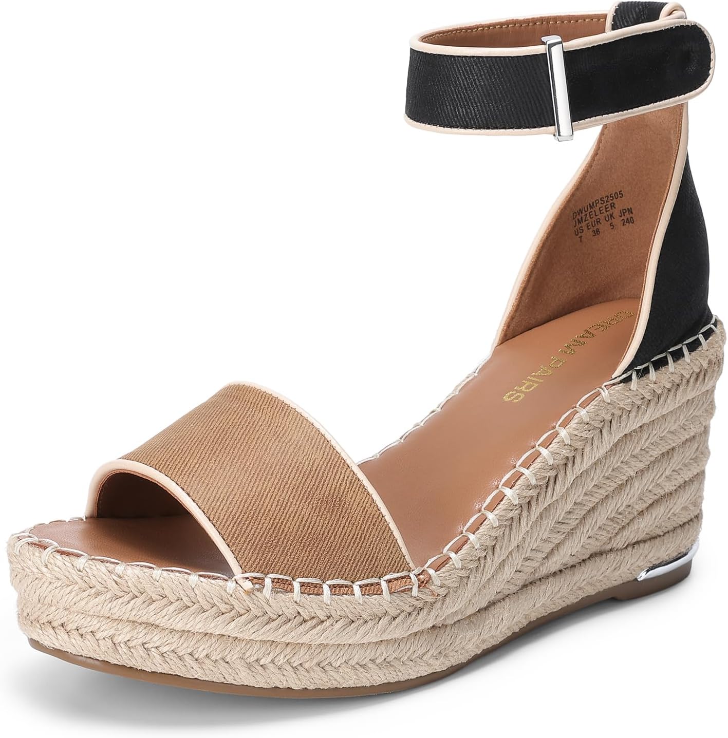 DREAM PAIRS Women's Wedge Sandals Open Toe Espadrilles Sandals Comfortable Dressy Ankle Strap Platform Sandals Suitable for Work Beach Summer Shoes
