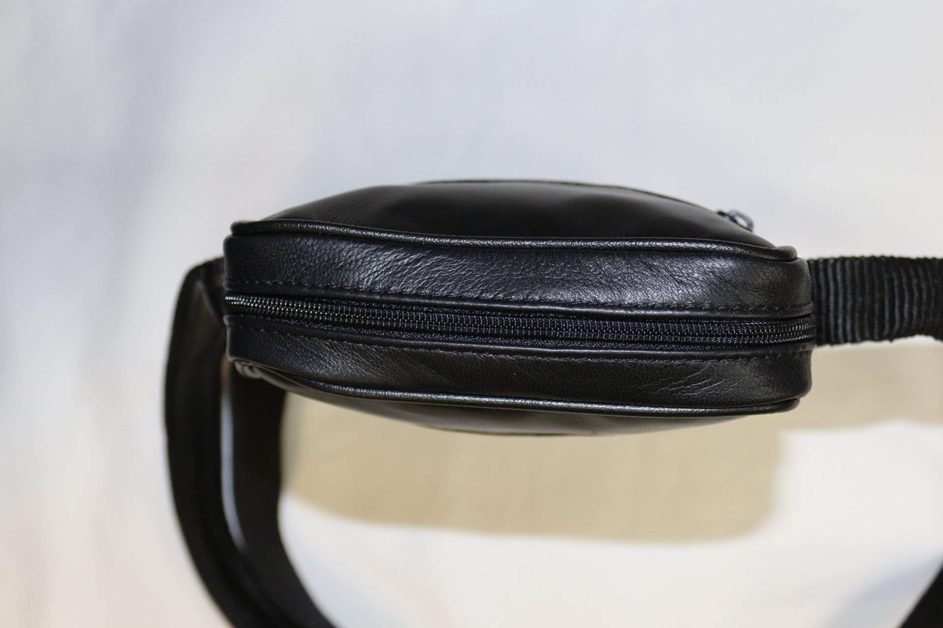 Pochette à Bandoulière en Cuir d'Agneau Véritable pour Homme XS Noire