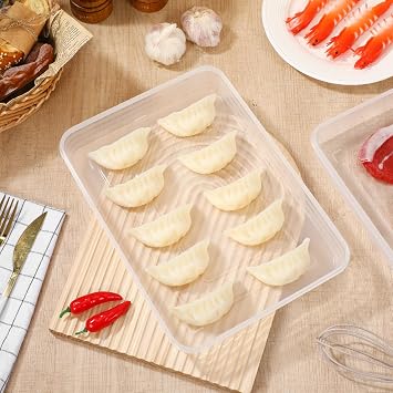 COLLBATH Dumpling Box Snack Containers with Lid Kitchen Freezer