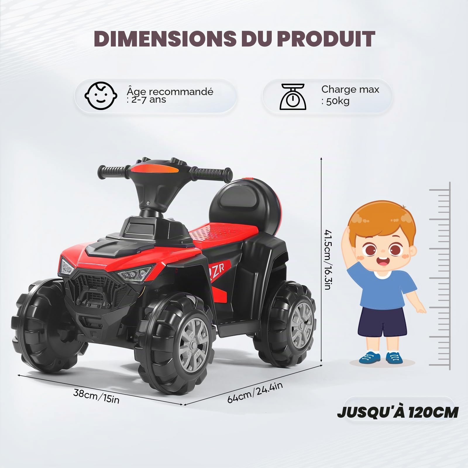 Moto électrique pour Enfants, véhicule pour Enfants d'une capacité de Charge de 50 kg, équipé de phares à LED, d'un système Audio et d'un Coffre de Rangement, pour Les Enfants de 2 à 7 Ans