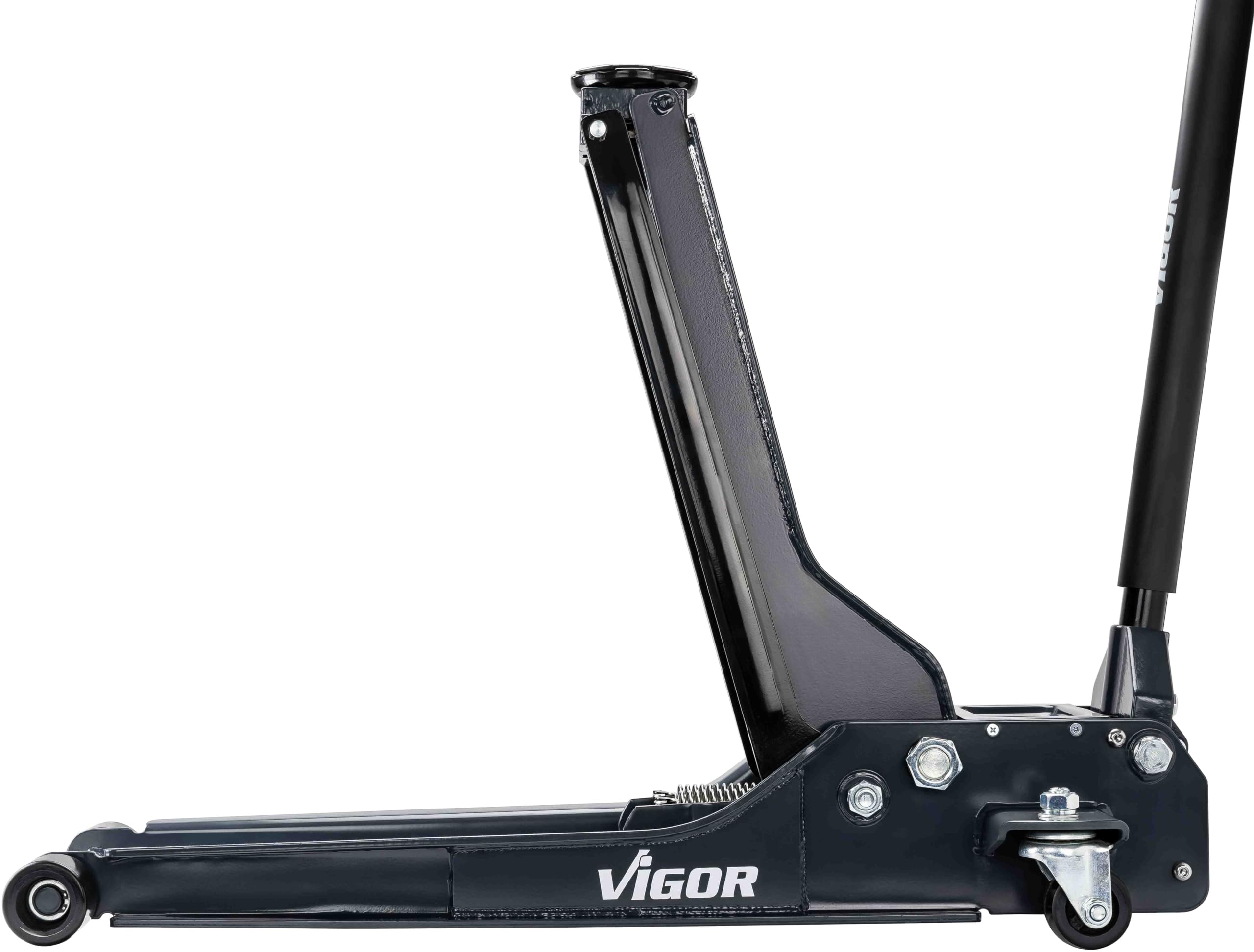 VIGOR Hydraulik Rangier-Wagenheber, 2 Tonnen, extra lang, V6028-2.0-L | 45800 g, Für Fahrzeuge mit größerem Radstand oder schwer zugänglichen Aufnahmepunkten, Netto-Gewicht (kg): 45.8 kg