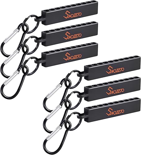 6 soportes negros para puntas de destornillador de 10 agujeros con mosquetón, organizador de almacenamiento de taladro hexagonal de 14 pulgadas,