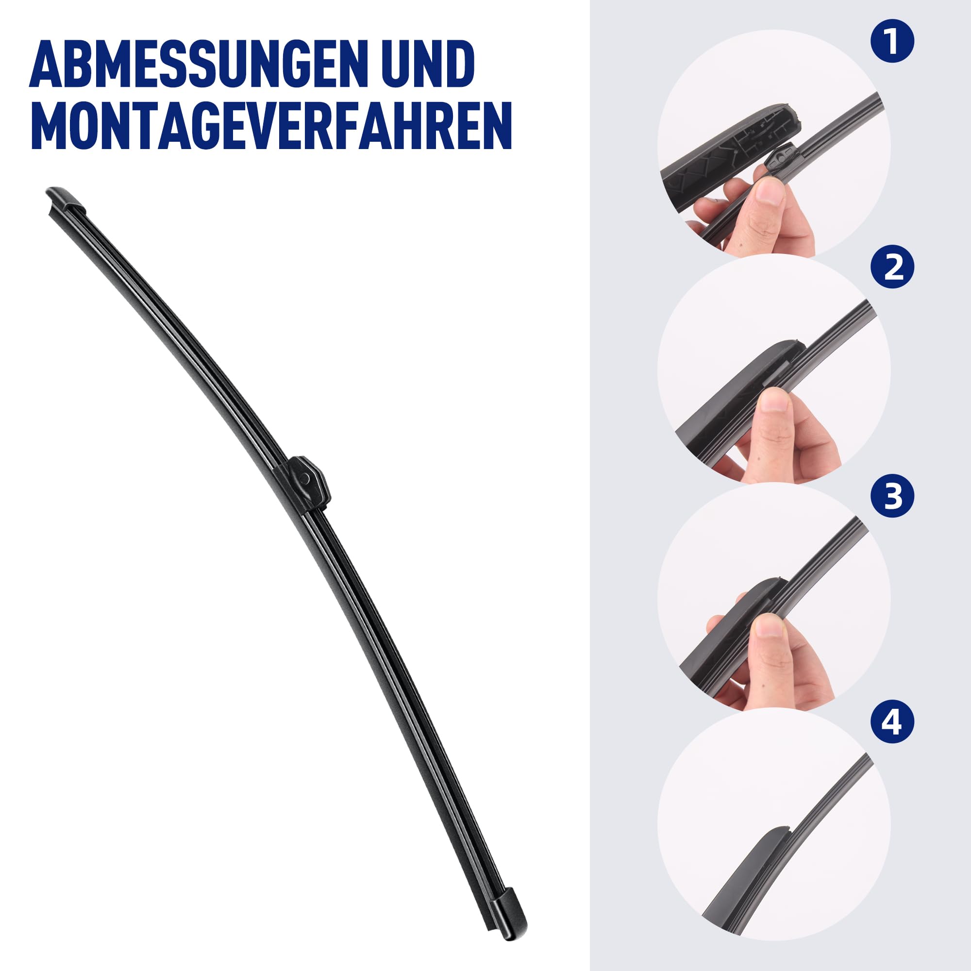 Scheibenwischer Set für Mercedes Benz V-Class W447 2014-2025 Vorne & Hinten | 2 Front + 1 Heck, Vordere Flachbalken-Wischer, Auto Scheibenwischer Frontscheibe und Heckwischer, Direkte Montage