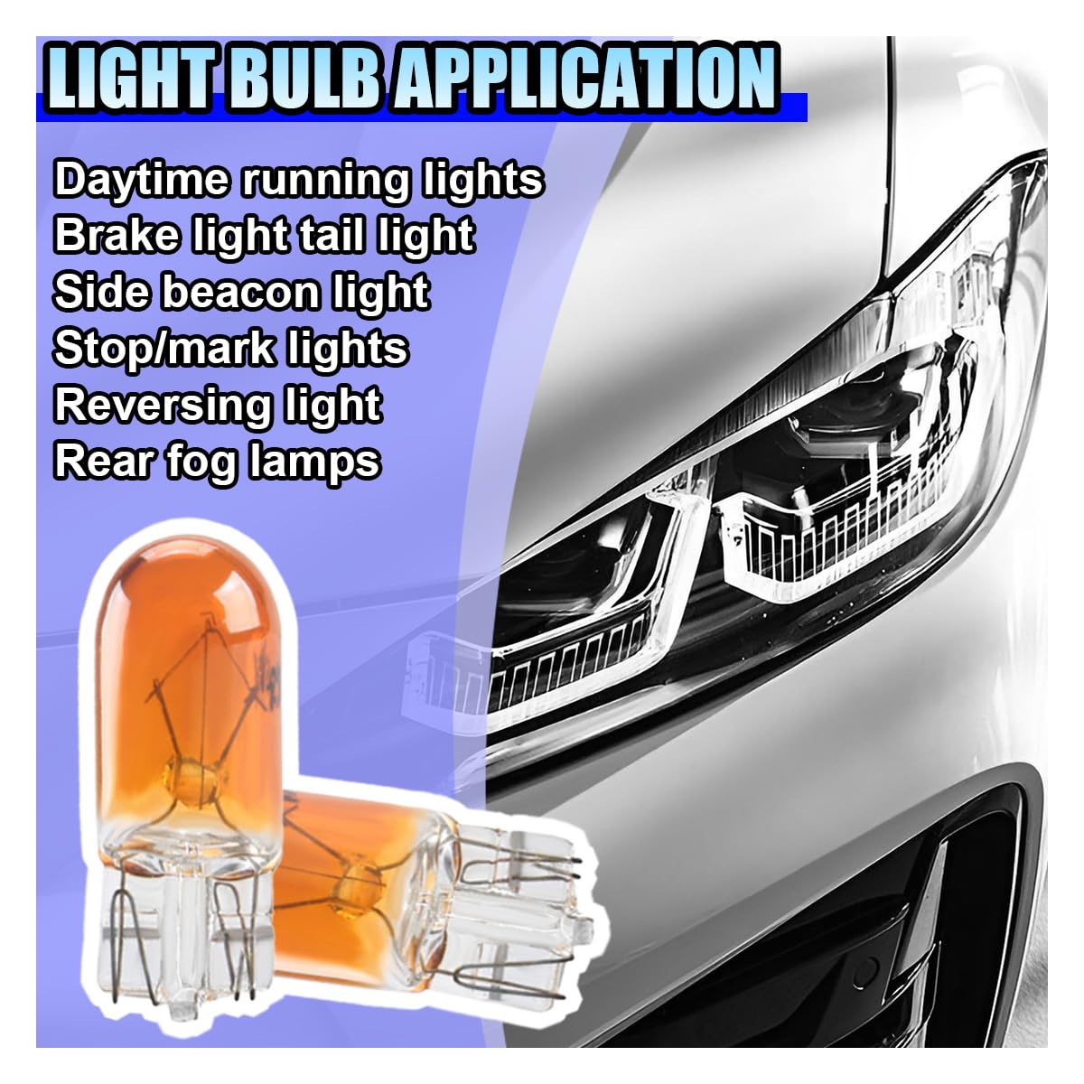 10PCS T10 Car Brake Light Bulb 12V 5W Flat Foot Halogen Width Indicator Lights Quartz Glass Turn Signal — view 5