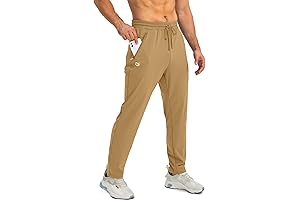 Jogger Khakis Men's Workout Pants with Zipper Pockets