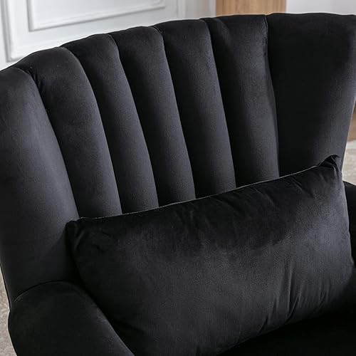 Miniatura 128 de Sillas de lectura Accent Midcentury - Sofá esquinero moderno y cómodo con respaldo copetudo para sala de estar, dormitorio, sala de recepción,