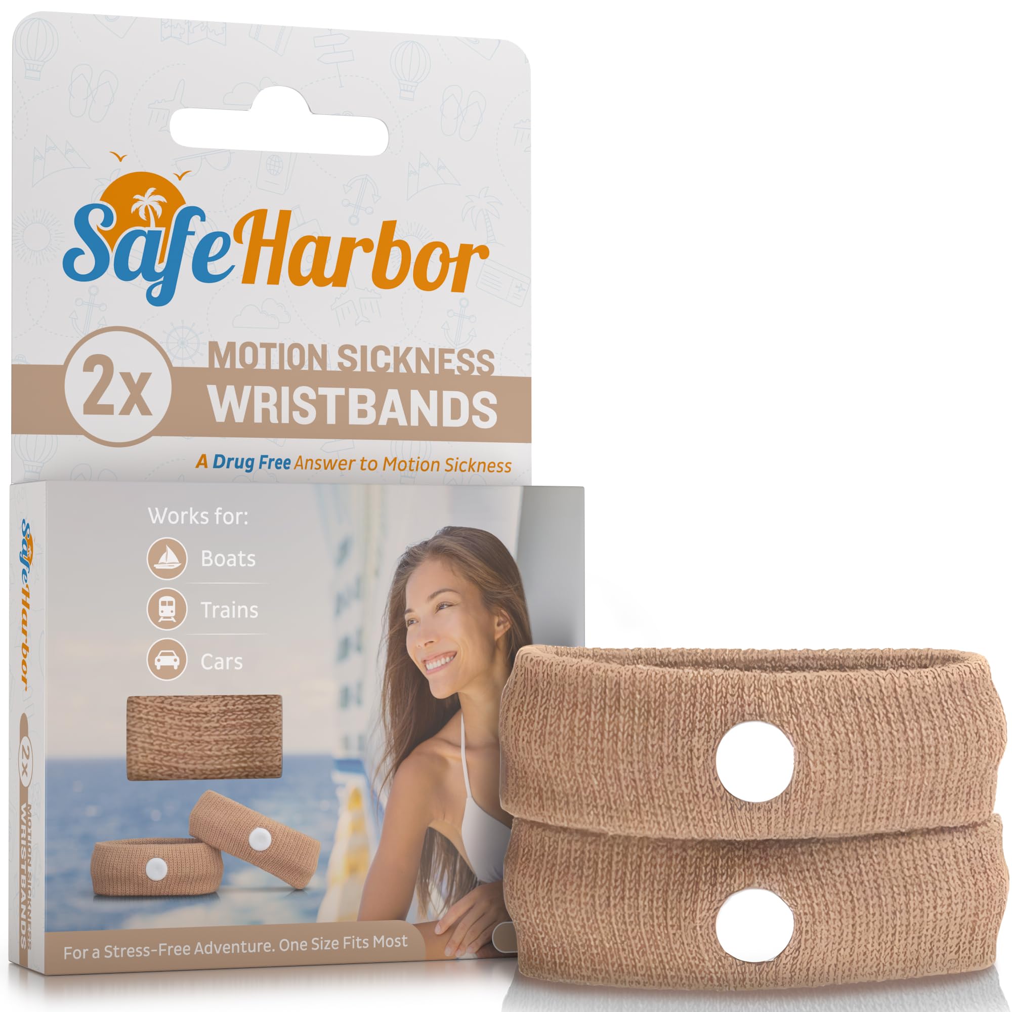 SafeHarbor Skin-Tone Motion Sickness Wristbands