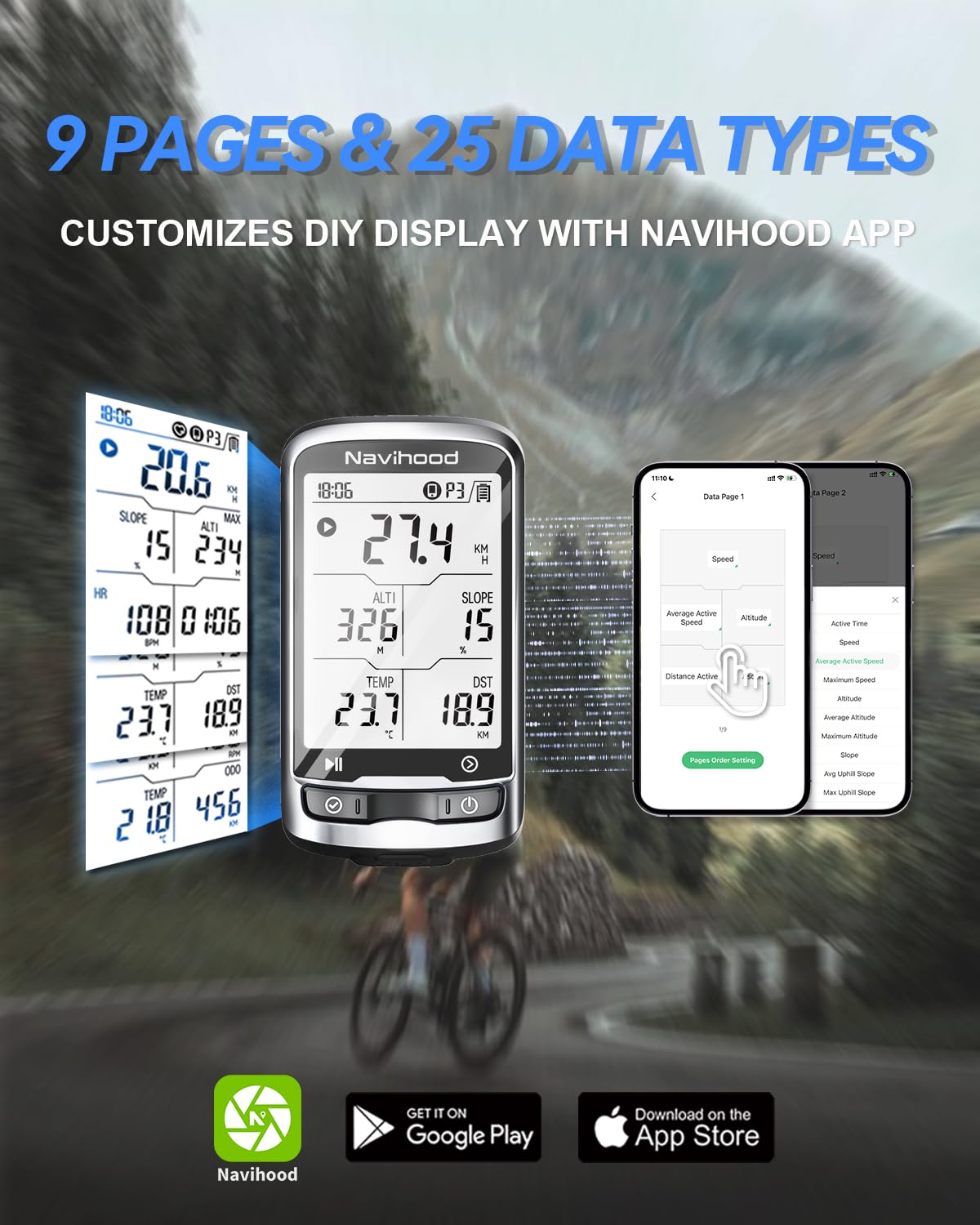 L4 Einsteiger GPS-Fahrradcomputer kabellos, laminierter 2,3-Zoll-Bildschirm, ultradünn und leicht, IPX7 wasserdicht, Bluetooth ANT+ Fahrradcomputer