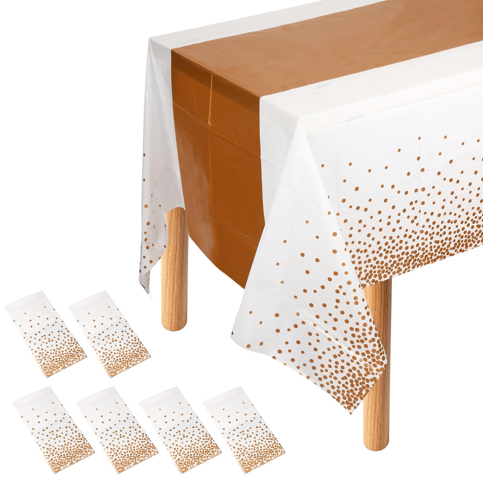 Nappe plastique imperméable aux finitions or rose pour une décoration de table soignée