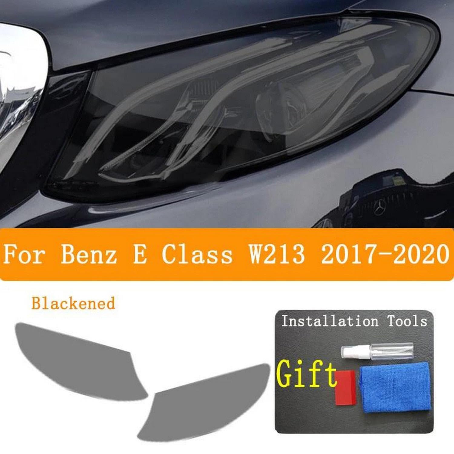 Reflektor samochodowy tylne światło folia ochronna reflektor winyl renowacja przezroczysta czarna naklejka, do Benz klasy E 2021-obecny