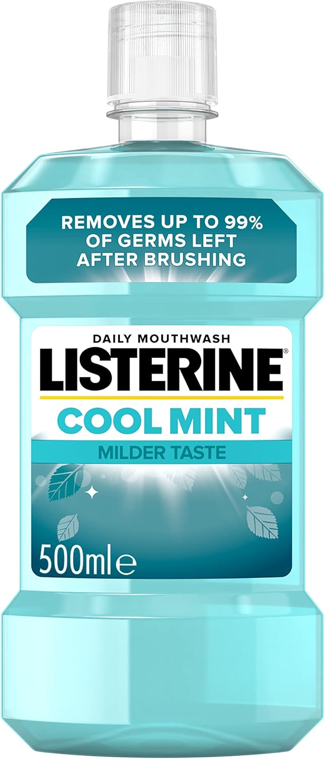 Listerine Daily Mouthwash Milder Taste, Cool Mint, 500ml Amazon.co.uk