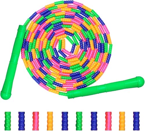 Coolrunner Cuerda de saltar de 16 pies de largo (1 paquete), cuerdas de saltar holandesas dobles, cuentas suaves para niños adultos, plástico