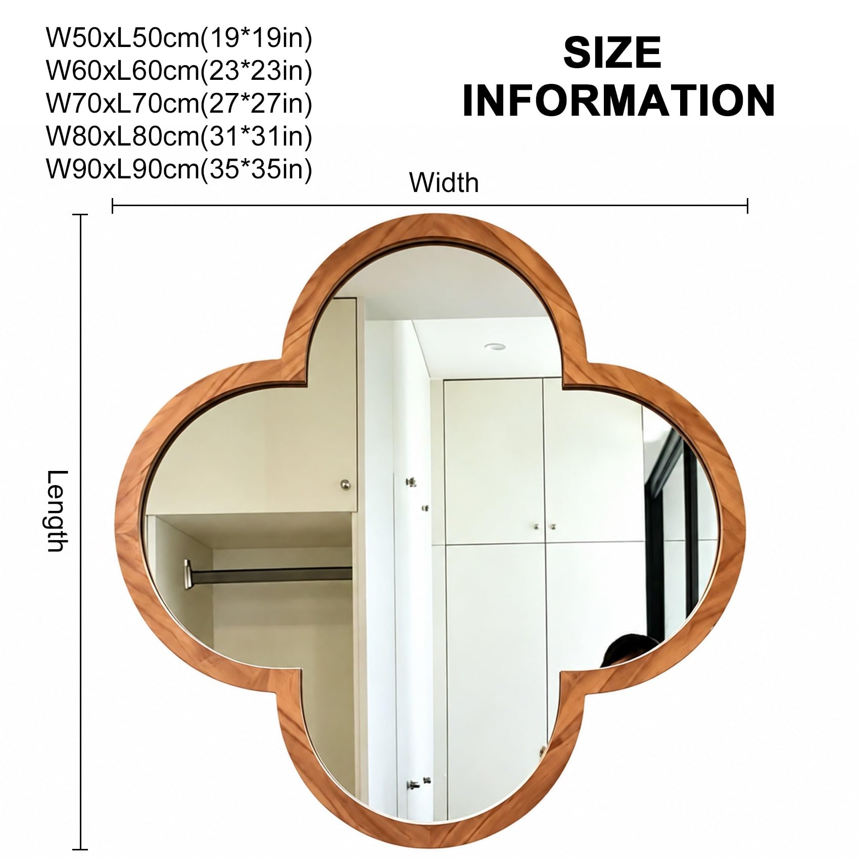 Specchio Da Parete Design Quadrifoglio Specchio Bagno Con Cornice In Legno