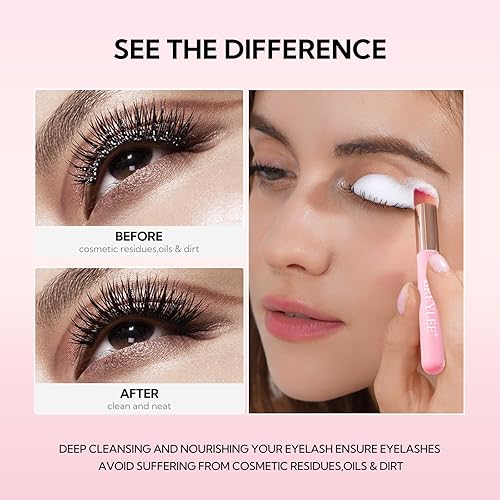 Miniatura 17 de BREYLEE Limpiador de pestañas, champú de espuma y cepillos, limpiador de párpados para removedor de maquillaje, sin parabenos ni sulfatos, para uso
